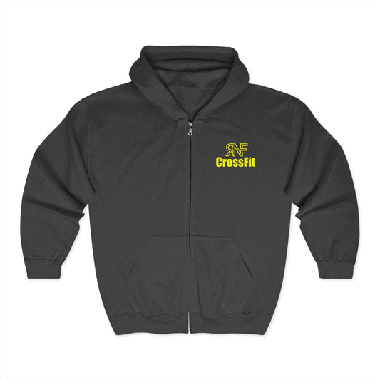 Yellow lettering Full Zip Hooded Sweatshirt
