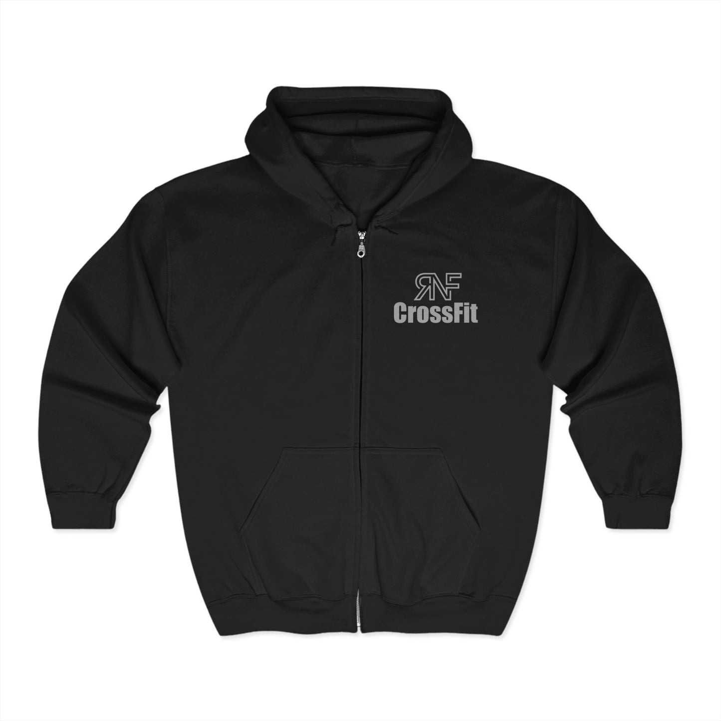 Grey lettering Full Zip Hooded Sweatshirt