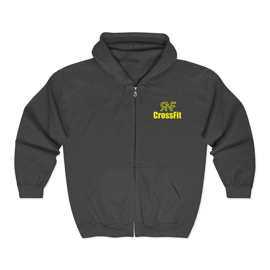 Yellow lettering Full Zip Hooded Sweatshirt