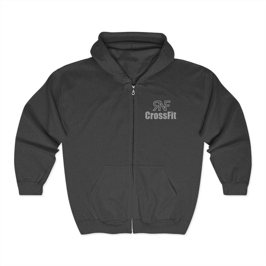 Grey lettering Full Zip Hooded Sweatshirt